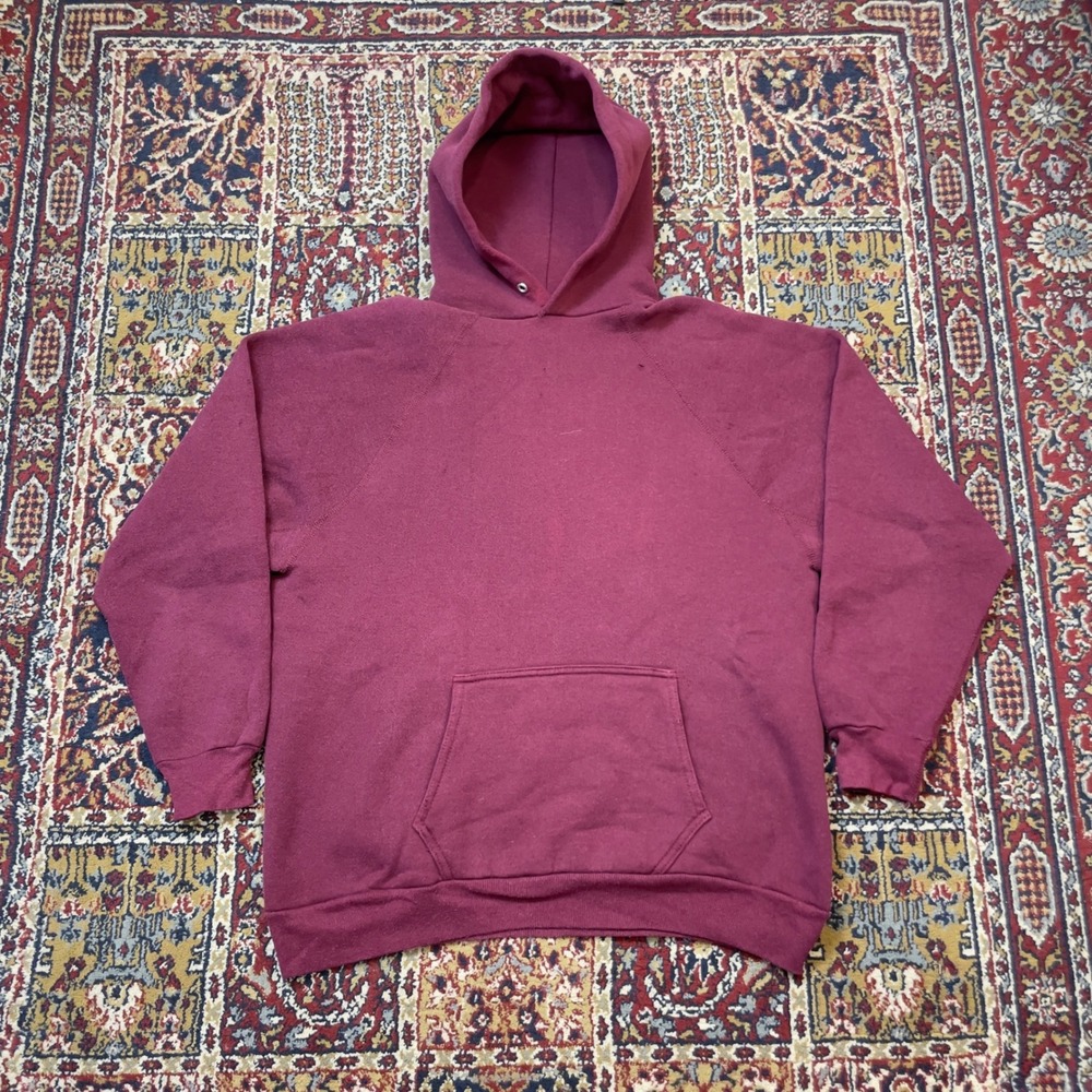 VTG Big 70s Discus Athletic Maroon Heavyweight Gusset Hoodie XL USA Burgundy